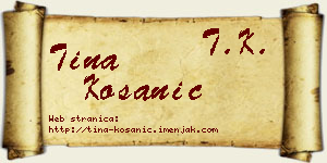 Tina Kosanić vizit kartica
